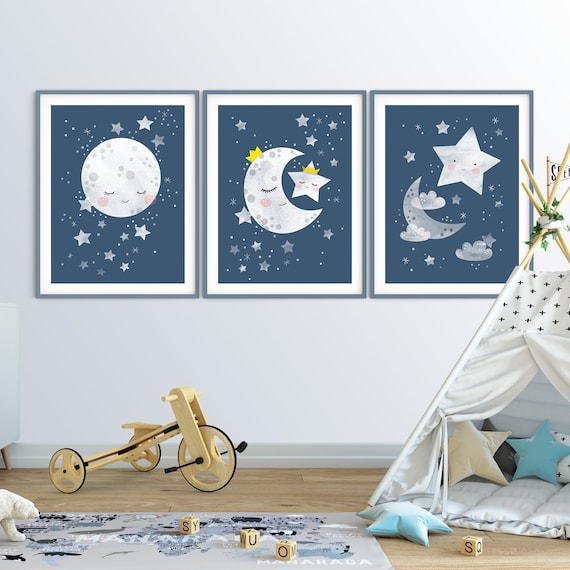 Moon Stars Nursery Moon and Stars Nursery Decor Space | Etsy