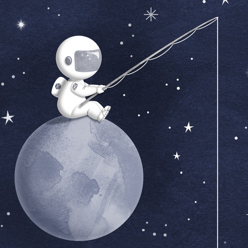 Space Themed Nursery Wall Art Starry Night Printable Navy Etsy