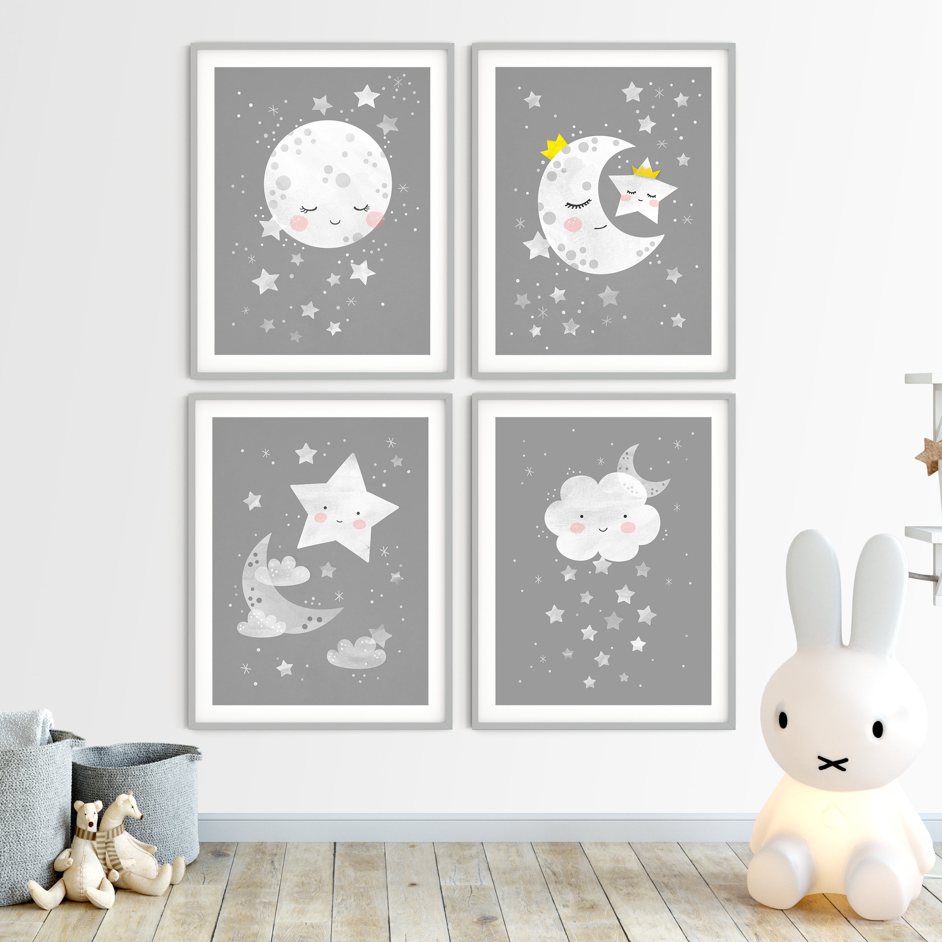 Moon and Stars Nursery Decor Moon Stars Nursery Celestial Etsy