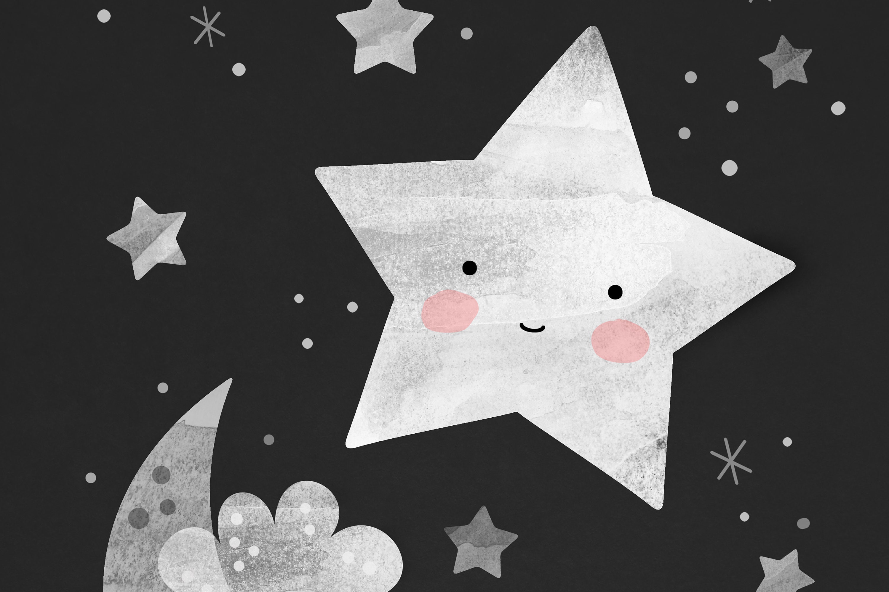 Space Themed Nursery Space Poster Moon and Stars Print Etsy