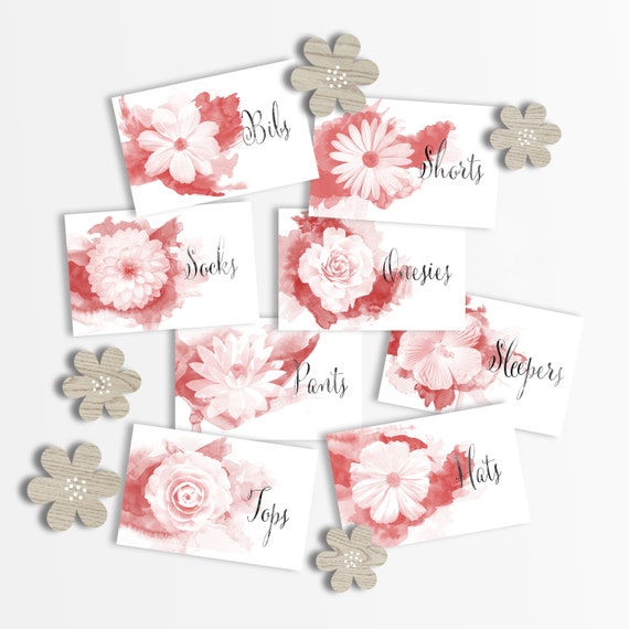 Baby drawer dividers Baby printable labels Nursery drawer Etsy