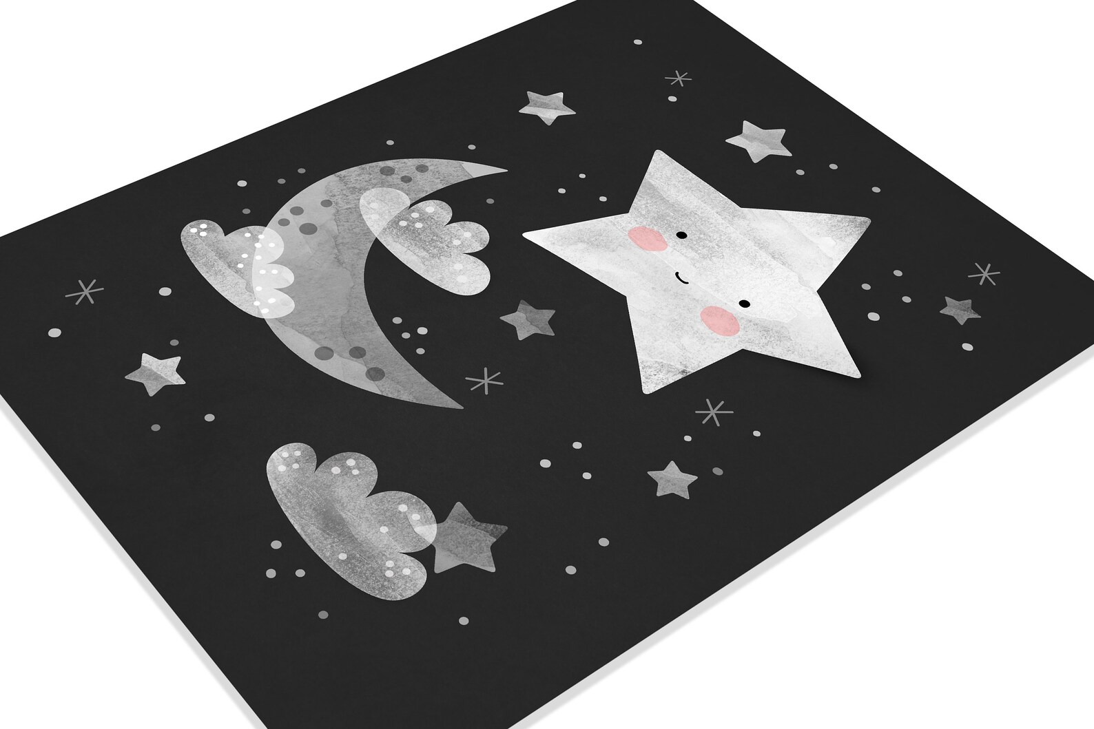 Space Themed Nursery Space Poster Moon and Stars Print Etsy