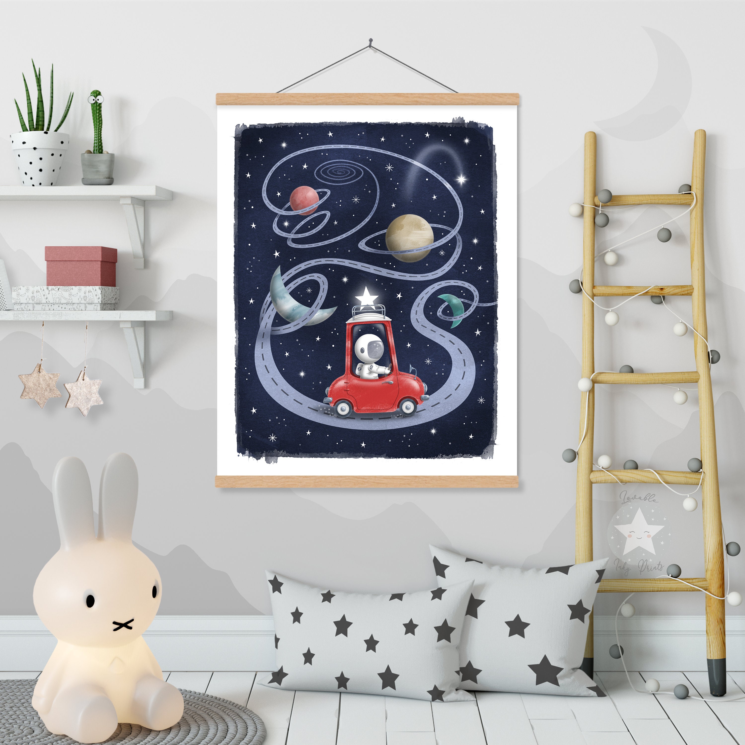 Space Nursery Wall Art Decor, Baby Astronaut Pictures, Outer Space Kids ...