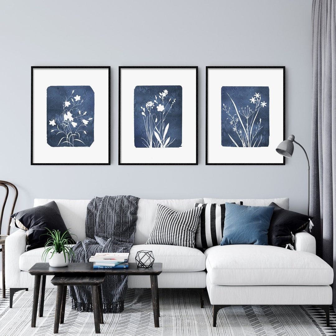 Wildflower Prints, Botanical Prints Set of 3, Flower Gallery Wall Set ...