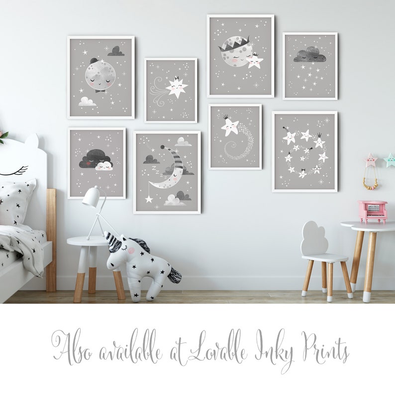 Dream Big Little One, Moon Nursery Print, Monochrome Nursery, Nursery ...