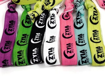 5, 10, 25, 50 dassen - ZYIA ACTIVE - 4 kleuren beschikbaar - zwart, wit, paars, limoengroen - Haarelastiekjes, armbanden, elastische banden. Cadeau, gunst