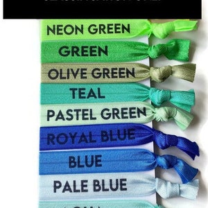 Blauwe en groene stropdassen: kies je kleuren en tinten!  Haarelastiekjes/armbanden/armbanden/ paardenstaarthouder - comfortabel, rekbaar