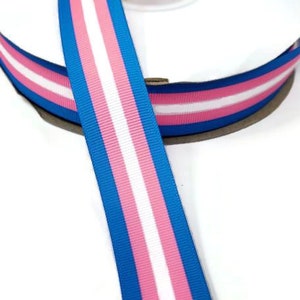 25 MM Rosa Blau Weiß Gestreiftes Ripsband - ideal zum Basteln oder zur Herstellung von Haarschleifen! Party Decor 1 &quot;- NICHT dehnbar / elastisch
