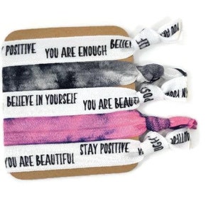 Set regalo da 5 pezzi - Testo motivazionale - Bellissimo, sei abbastanza, Confezionato su cartoncino con involucro di cellophane - pronto per essere regalato - include un messaggio