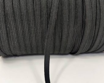 White or black 1/4" inch 6mm Thin Flat elastic wide-great for crafts, embellishments, sewing, masks, hair accessories SHIPS within 1 biz day