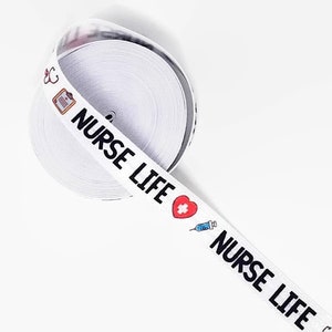 5 o 10 iarde Nurse Life - nastro elastico elastico Ottimo per realizzare elastici per capelli, cordini, fasce per la testa, regali per