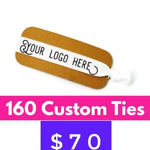 160 Custom Ties- Printed with your logo, business name, hashtag, etc. Stretchy bracelet, arm band, hair tie, Hairtie favor, decor, marketing