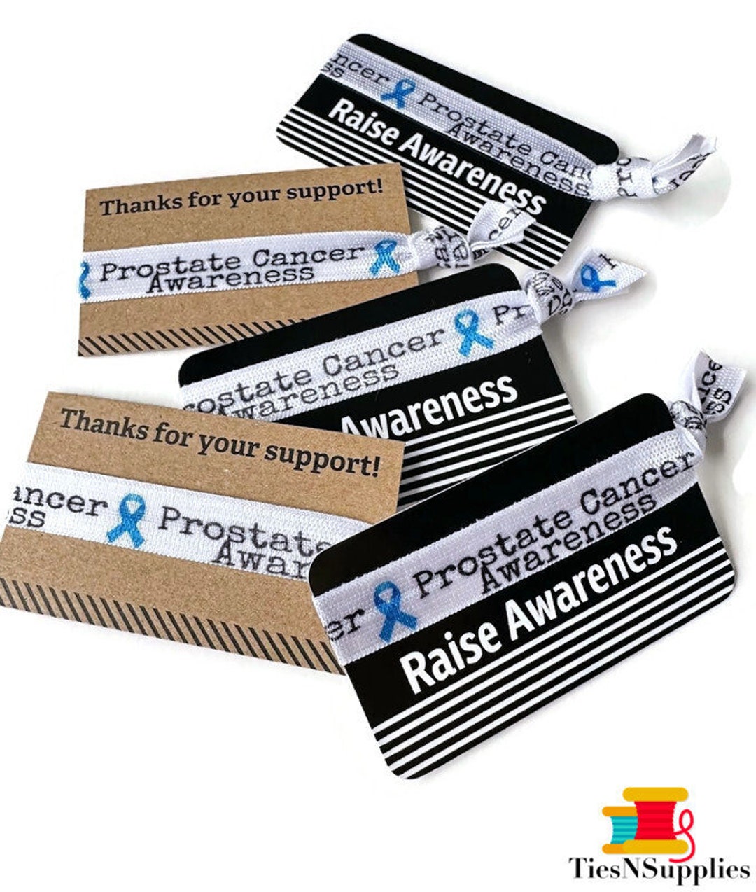 Prostate Cancer Awareness Raise Support Arm Band Bracelet Hair Ties ...