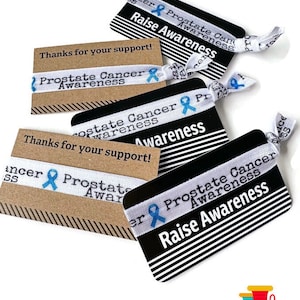 Prostaatkanker bewustzijn verhogen steun armband armband haarelastiekjes ideaal voor cadeaus of fondsenwerving TIE en kaartje inclusief prostaatcarcinoom