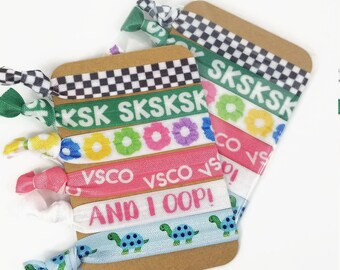 VSCO girl hair tie/bracelet set- Lovers Hairties set! Great gift! VSCO, and I oop, sksksk, teen, scrunchie, custom, turtles