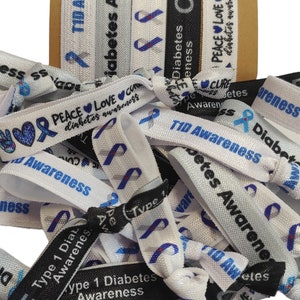 5, 10, 25, or 50 Ties SHIPS SAME DAY Diabetes Awareness Type 1 Diabetes great for support, raise awareness, fundraising- mix of all 5 styles