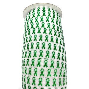 3+ Yards Cancer Awareness - Bright Green - Fold Over Elastic - Stretchy- crafts or making hair ties! 5/8&quot; Gallbladder Cancer Awareness