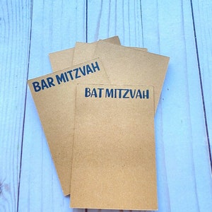 Tarjetas IMPRESAS - Bat/Bar Mitzvah - ideales para bolsas de favor. soporte para lazos para el cabello, tarjeta para pulsera, coleteros o lazos. Múltiples tamaños disponibles.