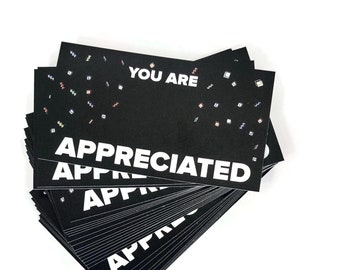10+ Cards - You are Appreciated Card- Great for customer notes, thank you cards, bow holder, hair tie holder, - 3.25" x 2"-