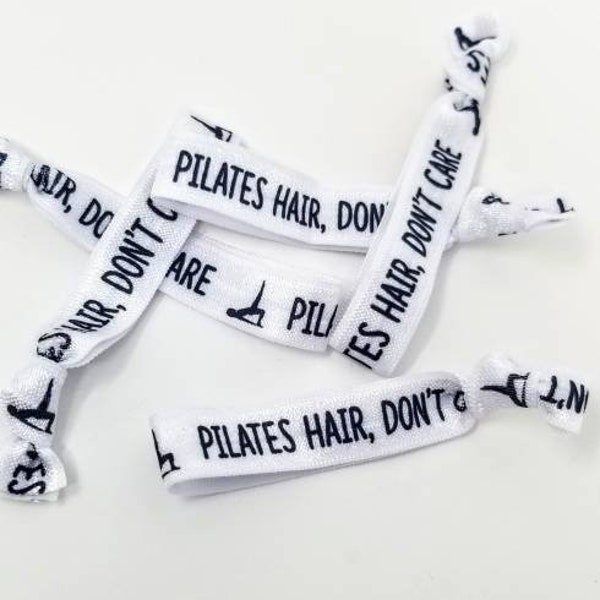 5, 10, or 25 ties - Pilates Hair, Don't Care - great to use as hair ties, bracelets, mat ties, customer appreciation gift, client, member
