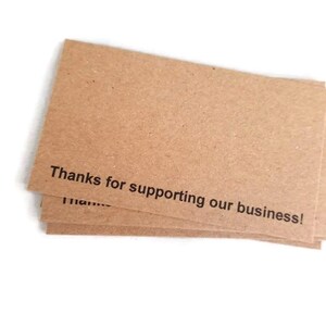 Más de 10 tarjetas - ¡Gracias por apoyar nuestro negocio! - Ideal para recaudación de fondos, tarjetas de agradecimiento, porta lazos, porta lazos para el cabello, - 3,25" x 2"