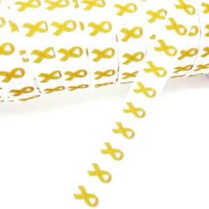 3+ Yards Cancer Awareness - Yellow- Fold Over Elastic - Stretchy- great for crafts or making hair ties! 5/8&quot; Childhood, Childrens, Child