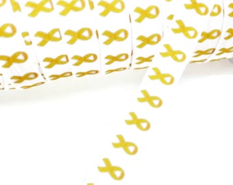FOE wrap gifts Ribbon bands To make hair ties bracelets 10 Yards- Mental Health Awareness- Green Awareness Ribbon Print -printed elastic- 5/8 wide- Stretchy Fold Over Elastic 