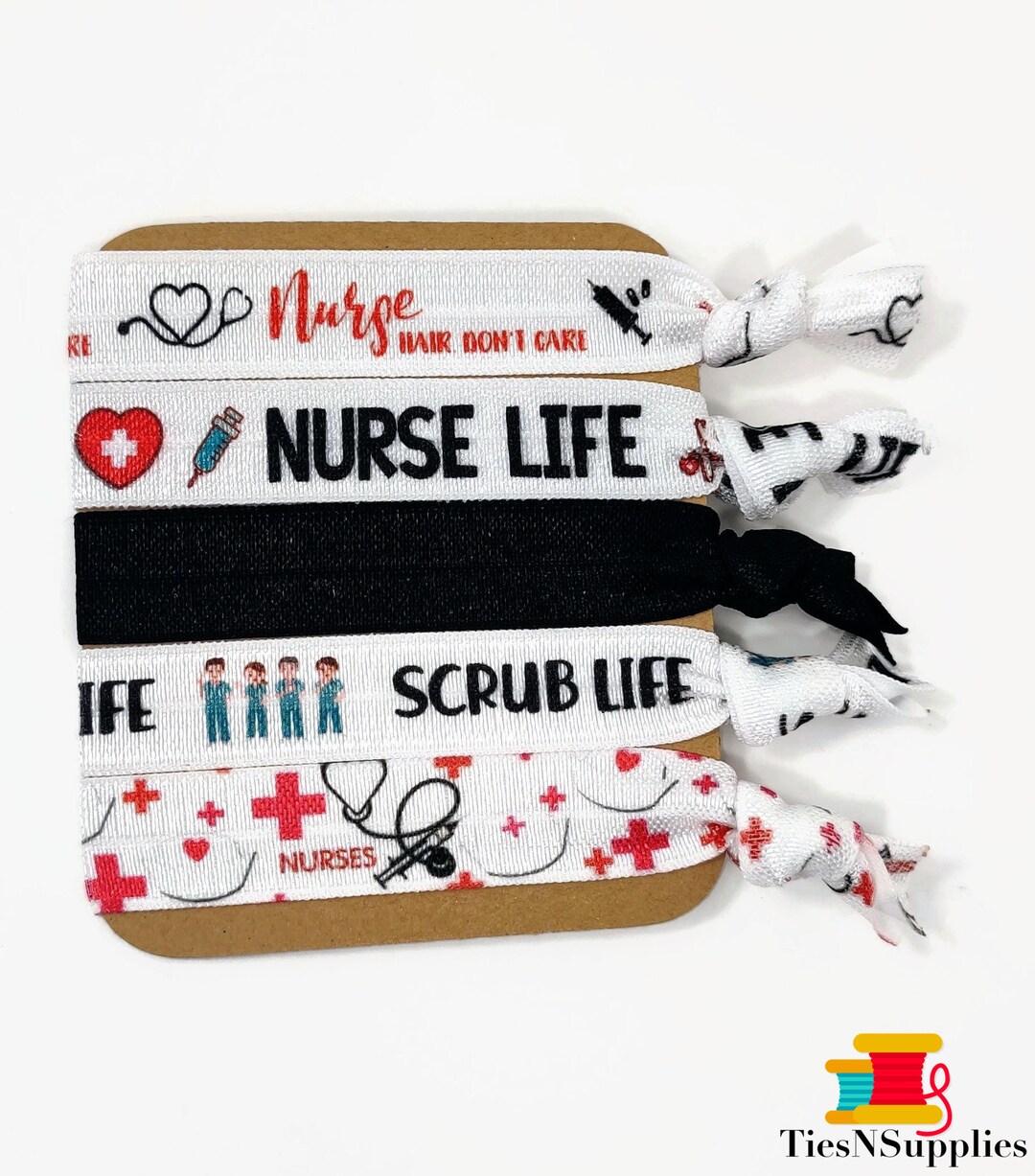 5 Piece Set - Nurse Life, Scrub Life, Nurse Hair, Stethoscope, Medical ...