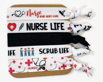 5 piece set - Nurse Life, Scrub Life, Nurse Hair, Stethoscope, Medical Cross, Black Solid, Ready to Gift, cellophane wrapper, Health Care!!!