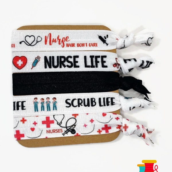 5 piece set - Nurse Life, Scrub Life, Nurse Hair, Stethoscope, Medical Cross, Black Solid, Ready to Gift, cellophane wrapper, Health Care!!!