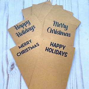 Cartoline STAMPATE - Buone Feste o Buon Natale-. fermacravatte per capelli, braccialetto, elastici o fiocchi. Disponibili in diverse misure