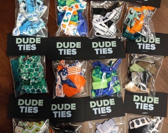 Pick your set! 8 ties included- Dude Ties Collection - Bracelet, Wrist Bands Hair ties Gift Set- stocking stuffer, Easter basket manbun