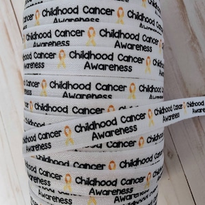 3+ Yards Childhood Cancer Awareness - Fold Over Elastic -stretchy- great for crafts, making bracelets, wrist bands, ties 5/8&quot;