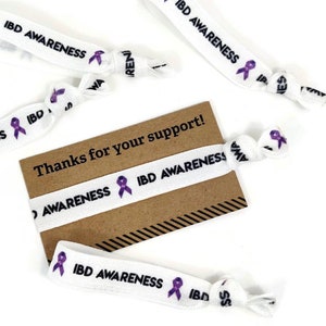IBD Awareness Danke für Ihre Unterstützung Armband, Armband, Haargummis - ideal für Geschenke oder Fundraising TIE und CARD inklusive