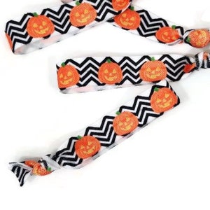 Mix of all styles ties Halloween Hairties /Bracelets Great for gift, wrapping ribbon, birthday party cinch free, crease free image 4