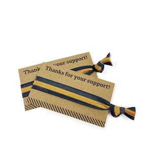 Black with gold line- Emergency Dispatchers Thank You Card with Ties Hairties Bracelets Great for thank you  gift, ambulance Ems call center