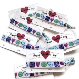 Tarjetas del Día de San Valentín - con corbatas - Símbolos médicos de neón día de San Valentín La tarjeta blanca no se puede personalizar, Hacia y desde, Corazón feliz del Día de San Valentín