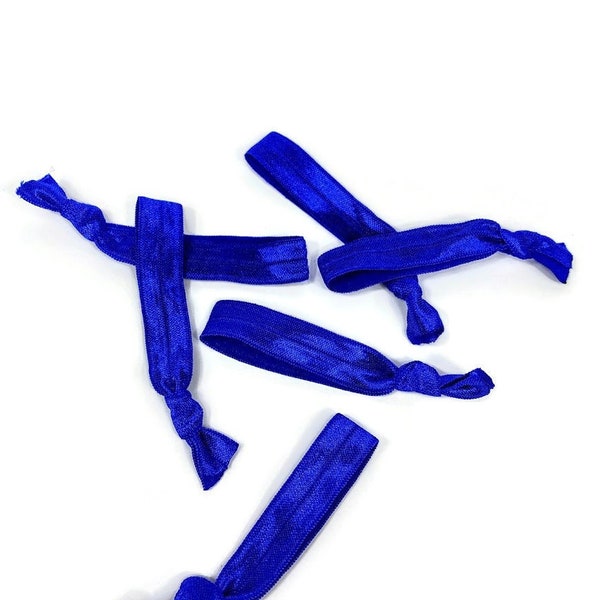 5, 10, or 25 Solid, Plain Ties, Bracelets, Hair Ties, Elastic Bands, Wrist Bands, 5/8" tall, soft stretchy elastic- 329 Cobalt, Royal Blue