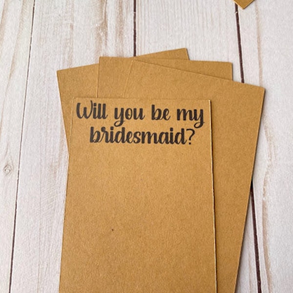 PRINTED Cards - Will You Be My Bridesmaid -hair tie holder, bracelet card, scrunchies, or bows Multiple sizes available