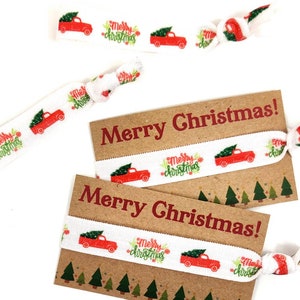 Cartão de Feliz Natal e gravata de caminhão - Pequenos presentes de agradecimento - cartão com gravata - ótimo para clientes, enviado com pedidos on-line, professor
