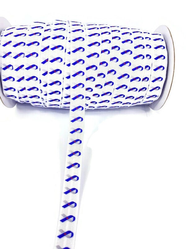 Tmd Ribbon 3+ Yards T1D/ T2D Awareness Ribbon Fold Over Elastic Stretchy- Great ...