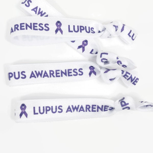 5, 10, 25 ties Lupus Awareness - with purple ribbon- great for support, raise awareness, gift, or fundraising, parade, walk, foundation