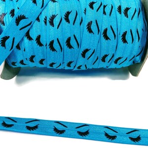 3+ Yards Teal/Turquoise Eyelash- Fold over elastic, FOE, ribbon, stretch - lash, lashes, eyelash- mascara- great for wrapping, hair ties
