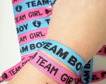 Jecdfs 30 Siliconen Armbanden – Team Boy / Team Girl – In Blauw & Roze, Perfect Voor Gender Reveal & Babyshower