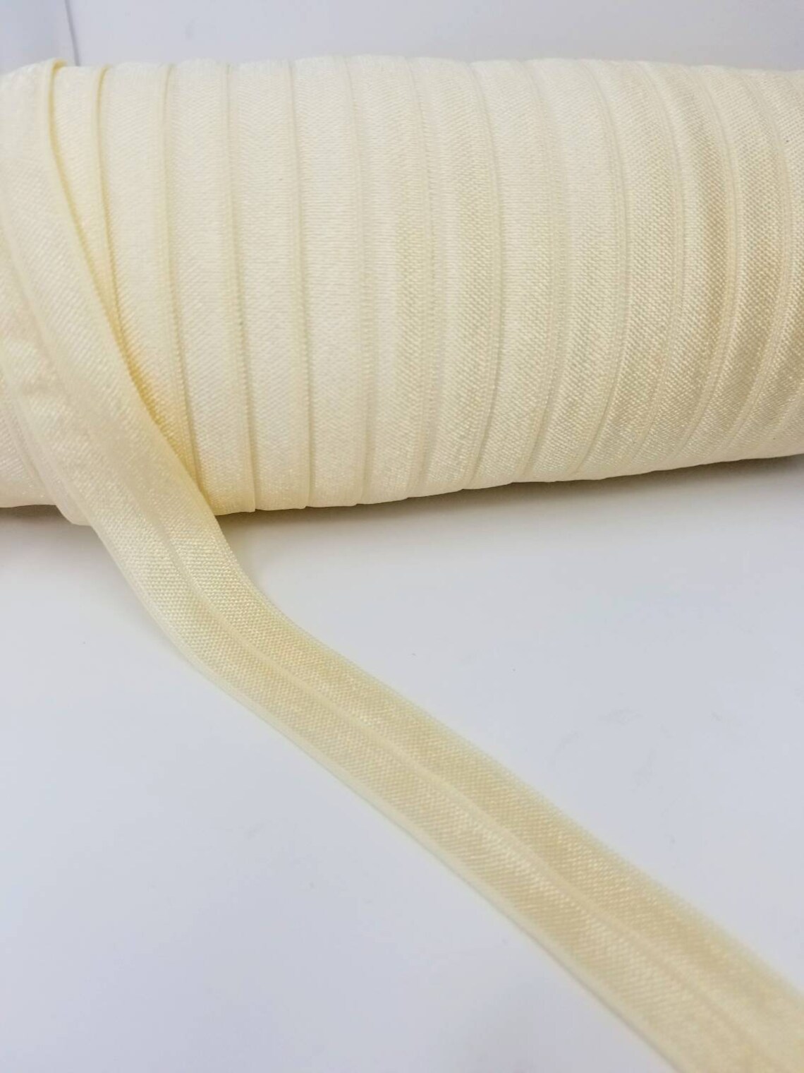 5 or 10 Yards Cream 815 Solid, Plain FOE Fold Over Elastic - 5/8" Wide ...