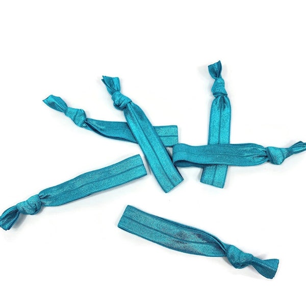 5, 10, or 25 Solid, Plain Ties, Bracelets, Hair Ties, Elastic Bands, Wrist Bands, 5/8" tall, soft stretchy elastic- 346 Jade, turquoise