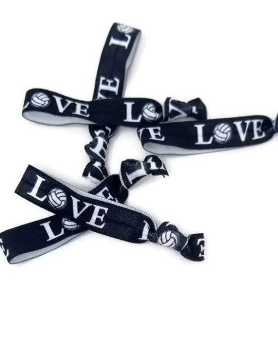 5 Or 10 Volleyball Hairties Bracelets Black Background Etsy