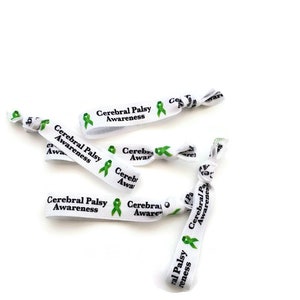 5, 10, 25 ties - Cerebral Palsy Awareness - with Lime Green ribbon- great for support, raise awareness, gift, or fundraising, parade, gifts