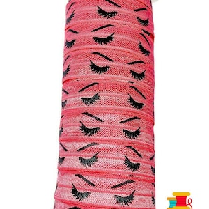 3+ Yards Hot Pink Eyelash- Fold over elastic, FOE, ribbon, stretch - lash, lashes eyelash mascara great for wrapping, hair ties