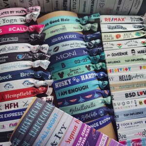 Logo Ties on Cards- ships from US- printed with your image and wording- 1-2 Day Processing Time - Custom / Personalized - 5/8" elastic image 4
